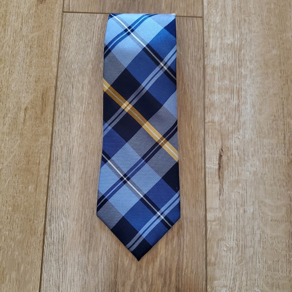 Lauren Ralph Lauren Men Hand Made Stripe 100% Silk Neck Tie Blue PREPPY COLLEGE